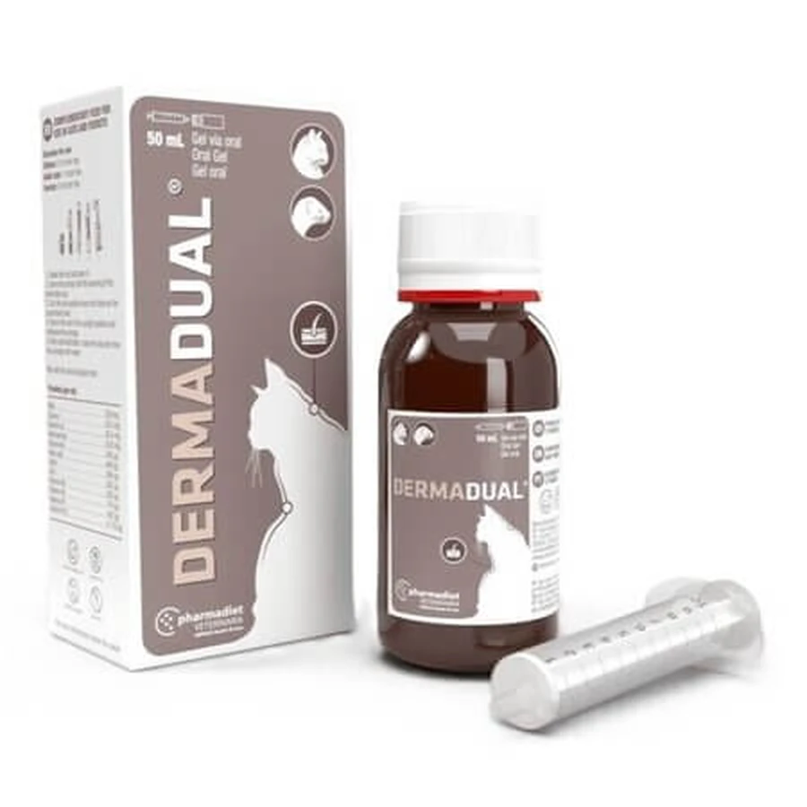 Dermadual Gel Nutritional Supplement for Cats and Ferrets, 50 ml, Pharmadiet