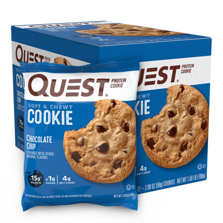 Quest Protein Cookie, Protein Cookie, Schokoladenchip-Geschmack, 59g