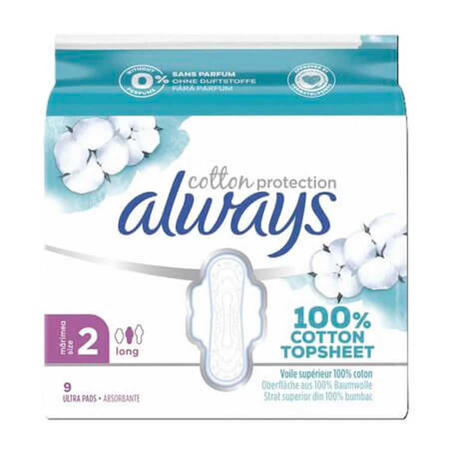 Tampons hygiéniques « Ultra Cotton Protection », taille 2, lot de 9, Always
