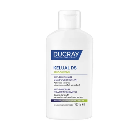 Kelual DS Sebocontrol Anti-Schuppen-Shampoo für fettige Kopfhaut, 100 ml, Ducray