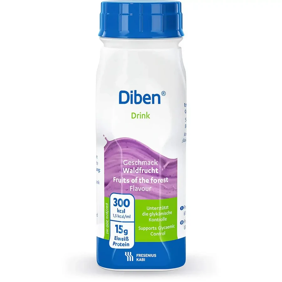 Diben Drink 2 x 400 ml Waldbeeren + 4 x 200 ml Aprikosen und Pfirsiche, Fresenius Kabi