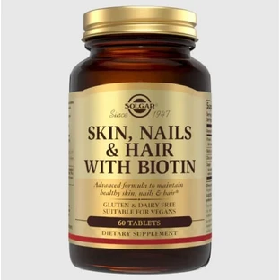 SOLGAR Huid, nagels en haar met biotine, 60 tabletten