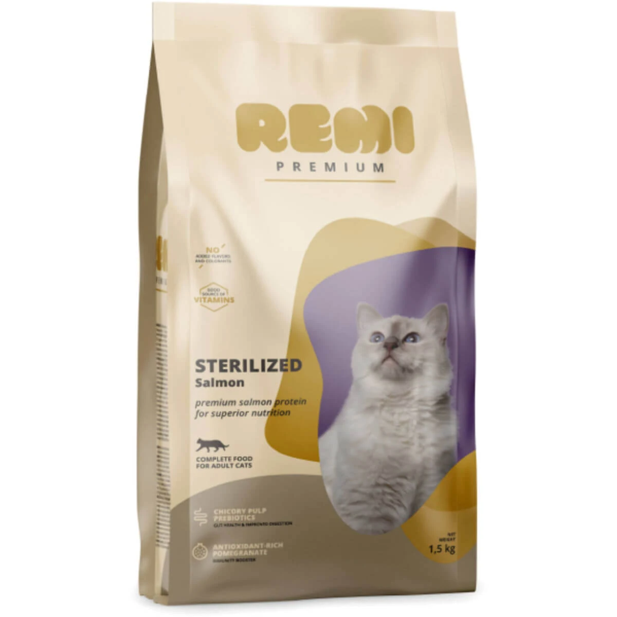 REMI PREMIUM Sterilisiert, Lachs, Trockenfutter für kastrierte Katzen, 1,5 kg