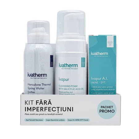 Flawless Kit, Thermalwasser, 100 ml, Ivapur-Schaum, 160 ml, Ivapur AI-Creme, 30 ml, Ivatherm