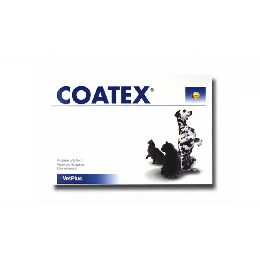 Coatex, 2 x 60 Kapseln, Nahrungsergänzungsmittel für Hunde und Katzen, für gesunde Haut und gesundes Fell, VetPlus