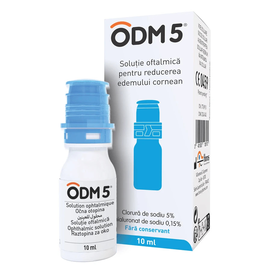ODM 5, 2 x 10 ml, solución oftálmica para reducir el edema corneal, Horus Pharma 