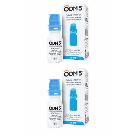 ODM 5, 2 x 10 ml, solución oftálmica para reducir el edema corneal, Horus Pharma 