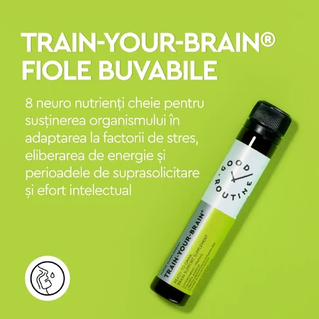 Train-Your-Brain, 9 fiale bevibili da 25 ml, Good Routine SECOM