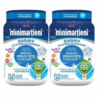 Minimarțieni gominolas con Equinácea Gummy, 2x60 gominolas, Walmark
