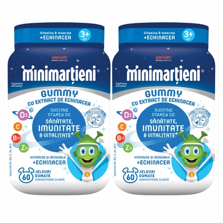 Minimarțieni gominolas con Equinácea Gummy, 2x60 gominolas, Walmark