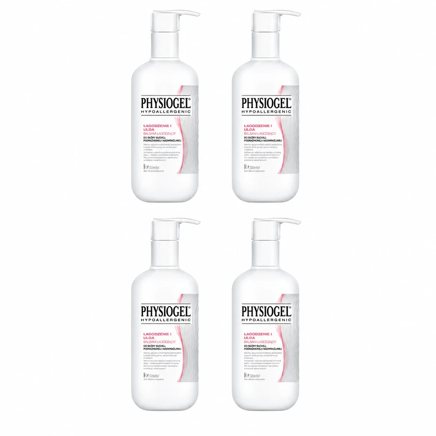 Physiogel 4x400 ml Soothing and Relieving Lotion, piele uscată, iritată și hipersensibilă