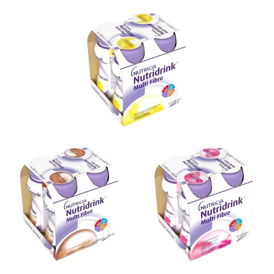Nutridrink Multi Fibre, verschiedene Geschmacksrichtungen, 12 x 200 ml