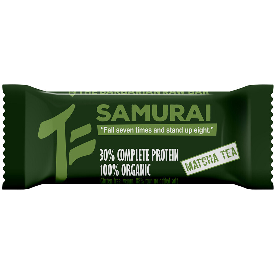 Bio-Eiweißriegel mit Matcha-Samurai-Tee, 50 gr, The Barbarian