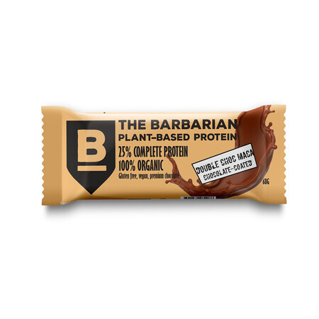 Bio-Eiweißriegel mit doppelter Schokolade und Maca, 68 g, The Barbarian