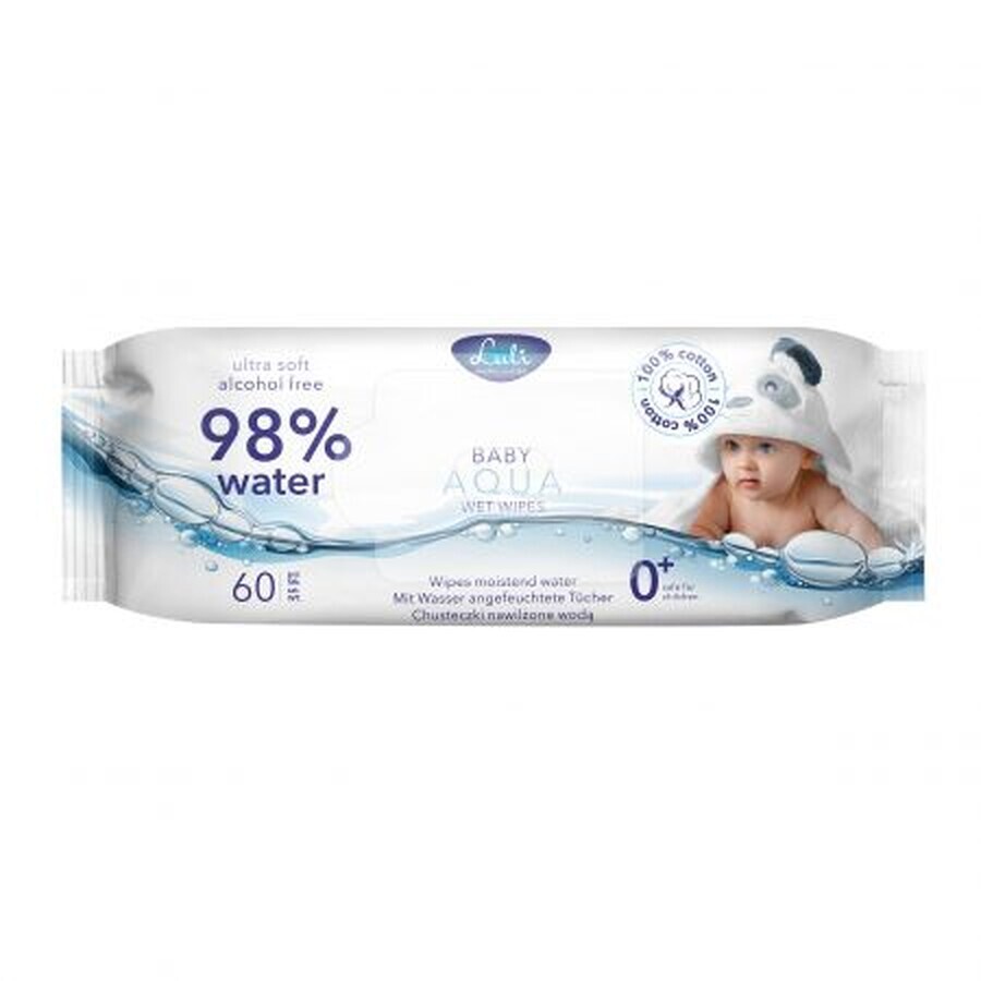 Servetele umede cu 98% apa, 60 bucati, Luli Baby Care