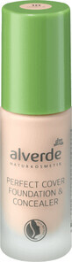 Alverde Naturkosmetik Perfect Cover Foundation &amp; Abdeckstift 10, 20 ml