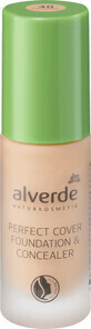 Alverde Naturkosmetik Perfect Cover Foundation &amp; Abdeckstift 40, 20 ml