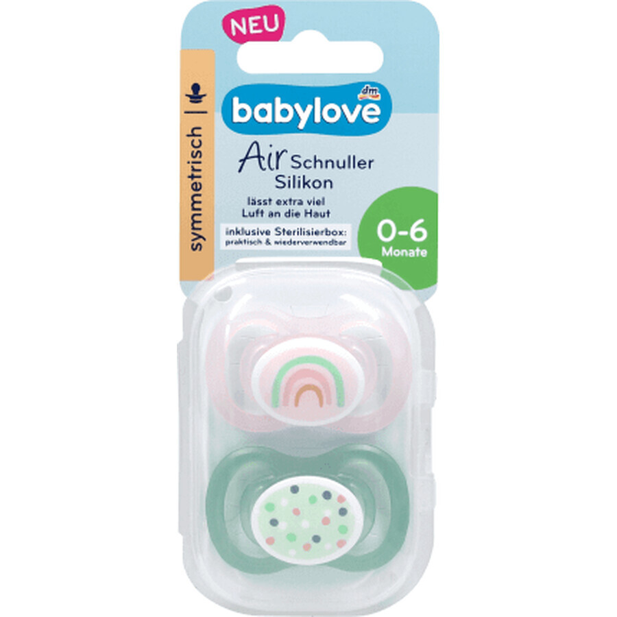 Babylove Air suzetă din silicon simetrică 0-6 luni, 2 buc