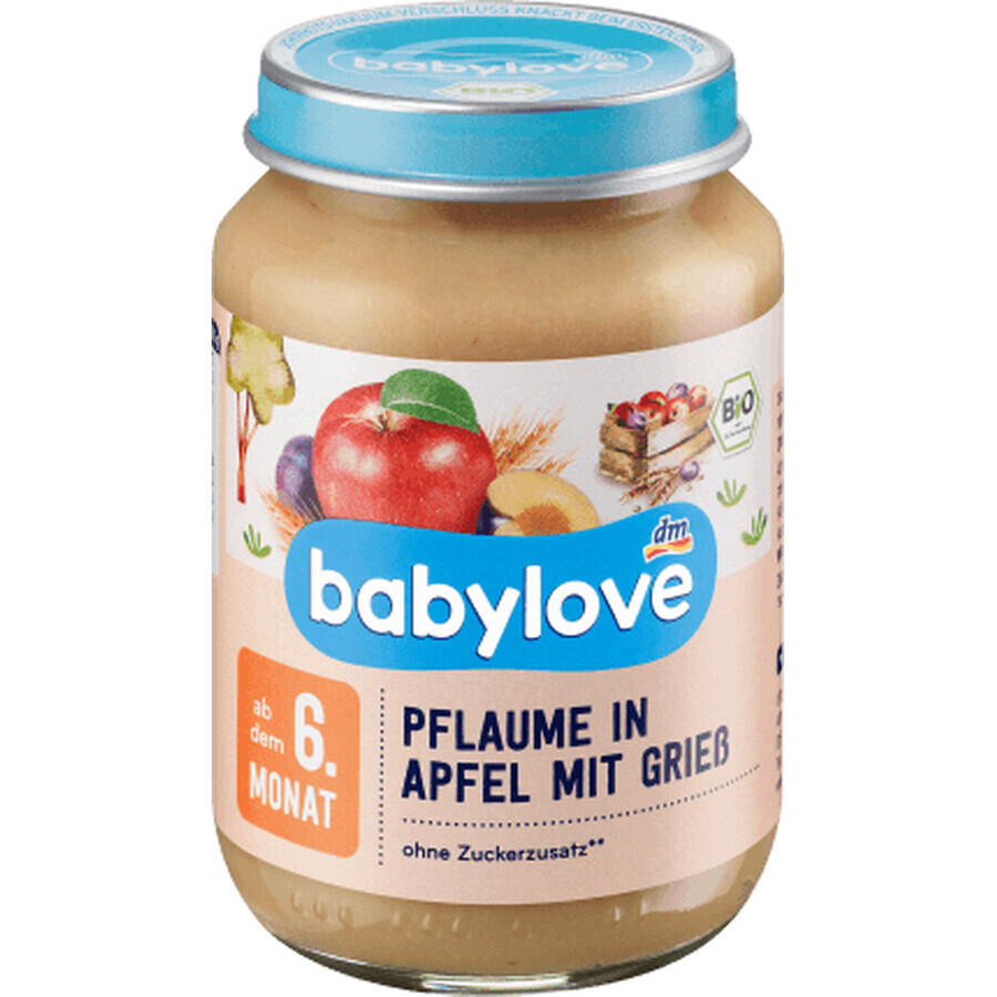 Babylove Pflaumen-Apfel-Grieß 6+ ECO, 190 g