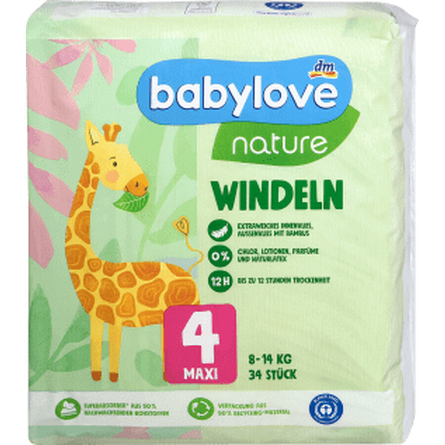 Babylove nature Eco diapers no 4, 34 pcs