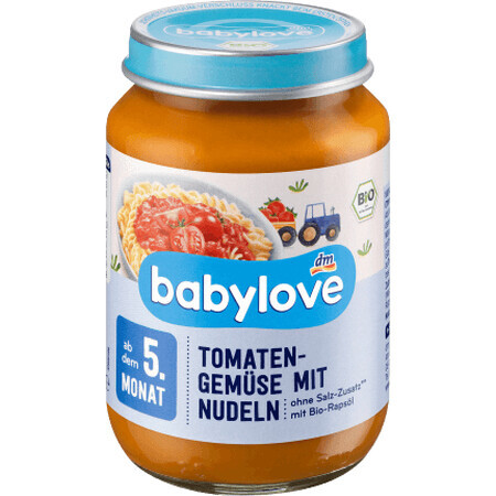 Babylove paste în sos de roșii cu legume 5+ ECO, 190 g