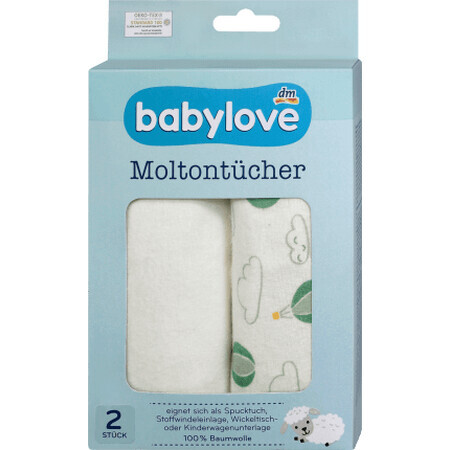 Babylove Păturică de molton 2 buc, 2 buc