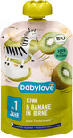 Babylove Piure de kiwi cu pere și banană 12+, 100 g