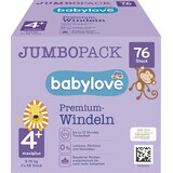 Babylove Premium Jumbo-Windeln Größe 4+, 76 Stück