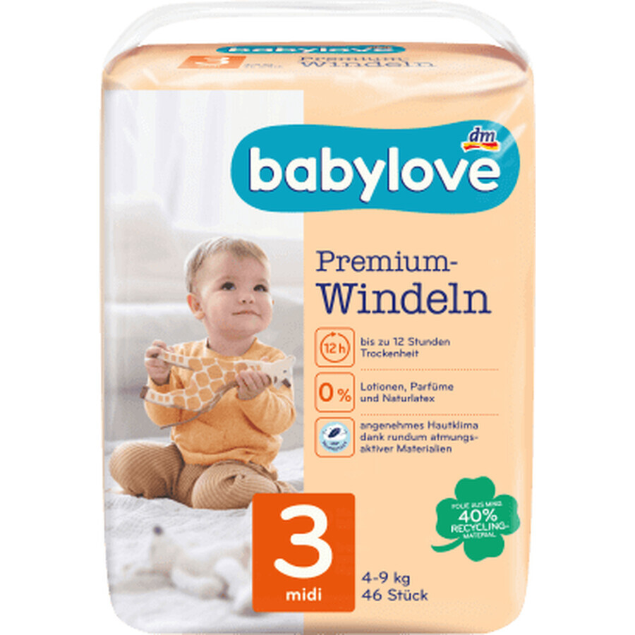 Babylove Premium Diaper Number 3, 46 pcs