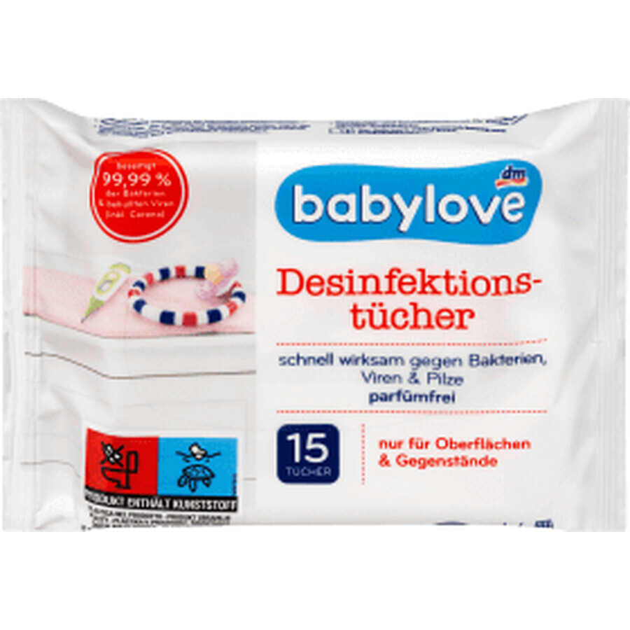 Babylove Desinfektionstücher, 15 Stück