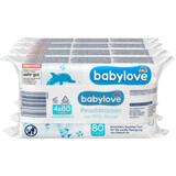 Babylove Feuchttücher 99% Wasser 4x80pcs, 320 Stück