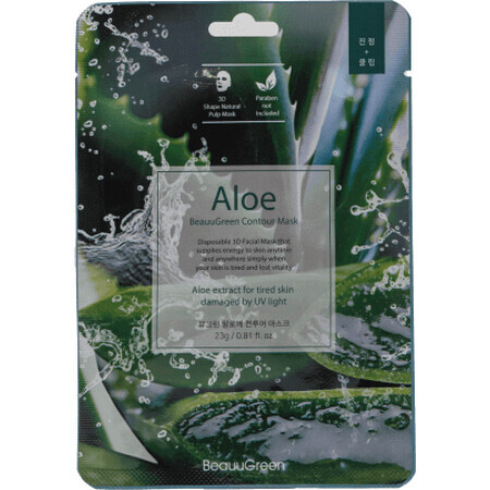 BeauuGreen Soothing face mask with aloe vera extract, 1 pk