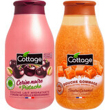 Cottage Set gel de dus cirese + scrub caramel, 2 buc