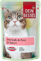 Dein Bestes Beutel Katzennassfutter Kalb &amp; Pute in So&#223;e, 100 g