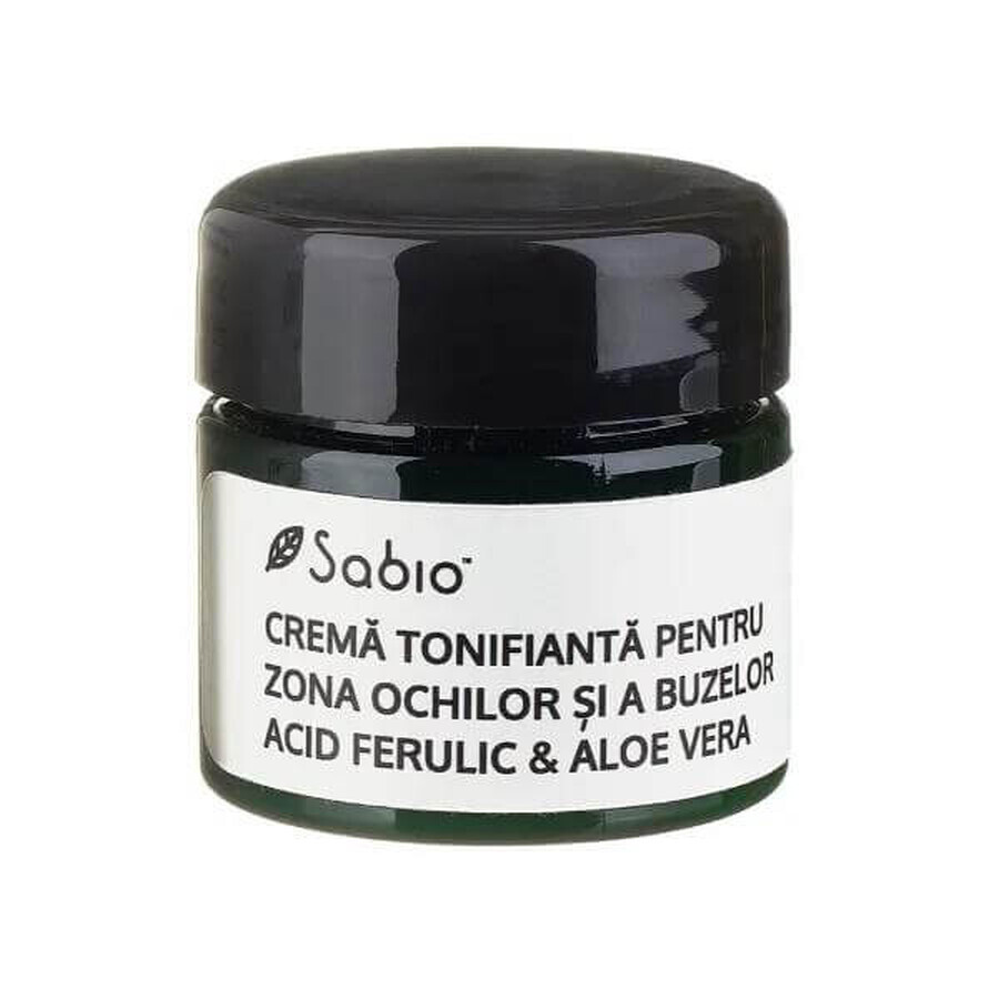 Straffende Creme mit Ferulasäure und Aloe vera für die Augen- und Lippenpartie, 15 ml, Sabio