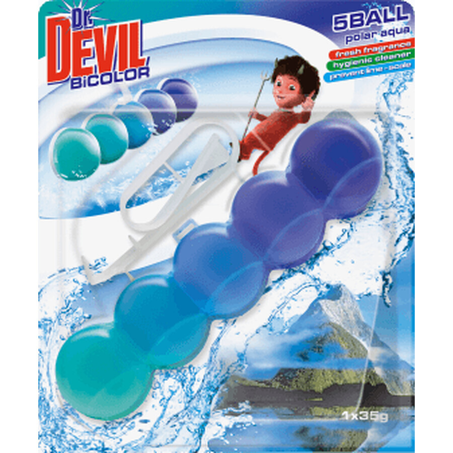 Dr. Devil Bicolor polar aqua toiletverfrisser, 1 st