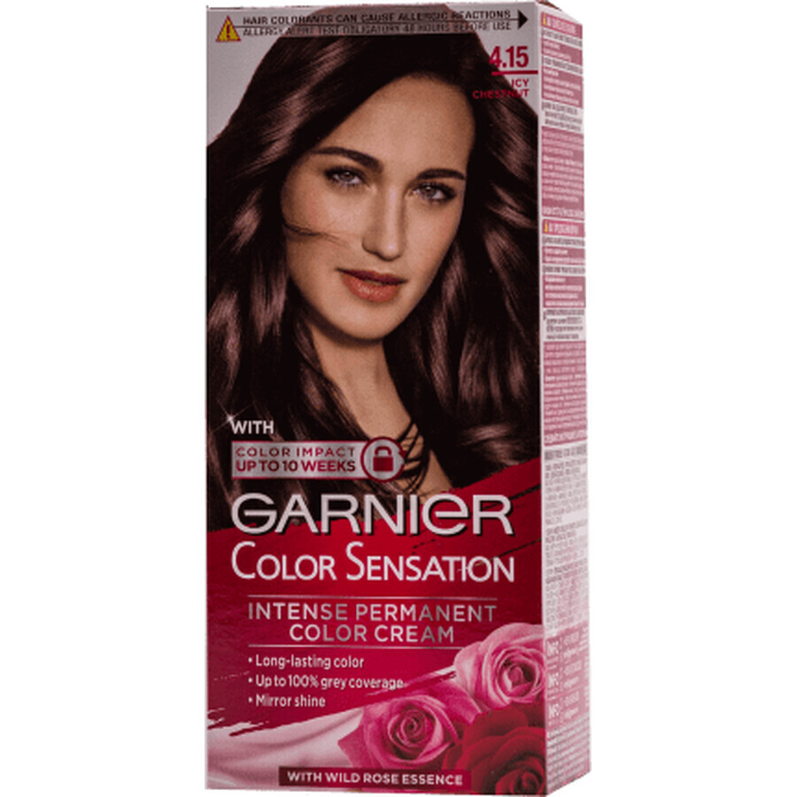 Garnier Color Sensation Dauerhafte Haarfarbe 4,15 satin, 1 Stück
