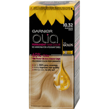 Garnier Olia Vopsea de păr permanentă fără amoniac 10.32 blond auriu, 1 buc
