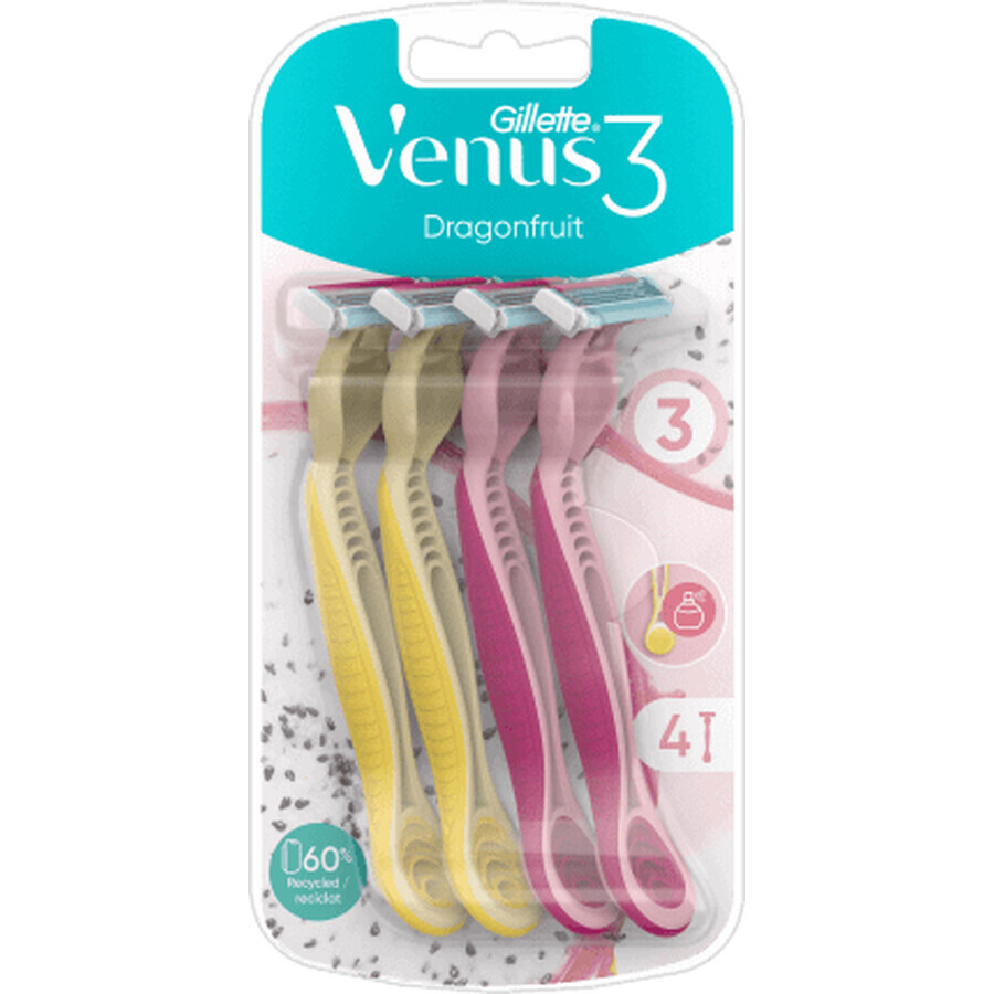 Gillette Venus Dragonfruit Rasierapparat, 4 Stück