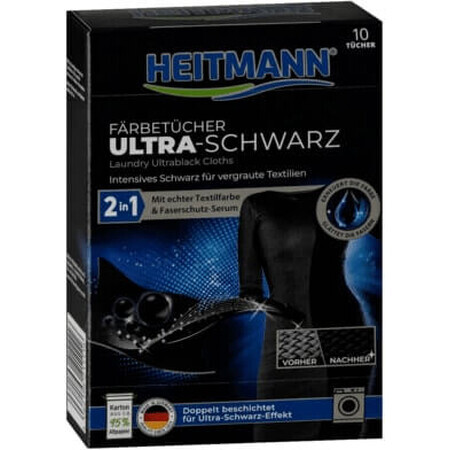 HEITMANN Wäschetücher schwarz, 10 Stück