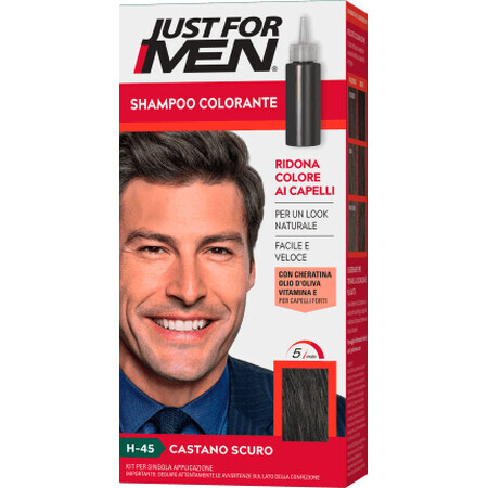 JUST FOR MEN Șampon colorant castaniu închis bărbați, 1 buc