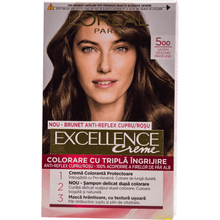 Loreal Paris EXCELLENCE CREME Permanent hair dye with ammonia 5, 1 pc