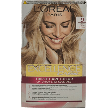 Loreal Paris EXCELLENCE CREME Permanente haarverf met ammoniak 9, 1 st