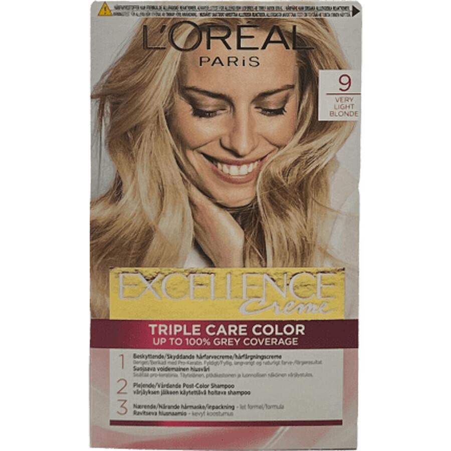 Loreal Paris EXCELLENCE CREME Permanente haarverf met ammoniak 9, 1 st