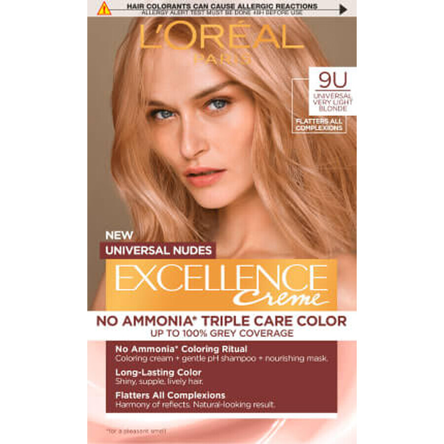 Loreal Paris EXCELLENCE CREME Permanente Haarfarbe 9U hellblond, 1 St.