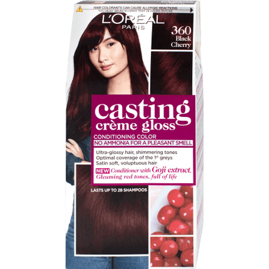 Loreal Paris CASTING CREME GLOSS Haarfärbemittel R/H 360 schwarz kirsche, 1 Stück