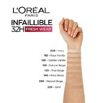 Loreal Paris Infaillible 32H Fresh Wear fond de ten 125 Natural Beige, 30 ml