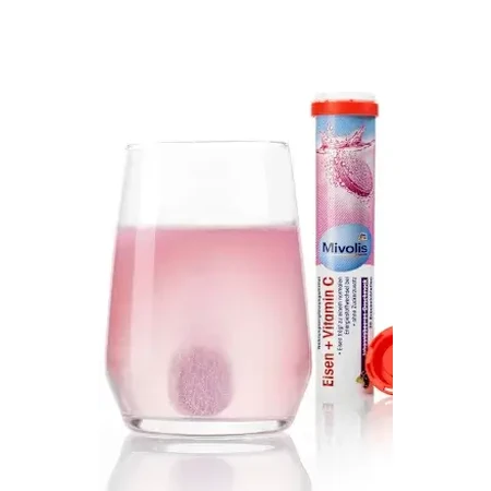 Comprimés effervescents Mivolis Iron+Vitamine C, 82 g
