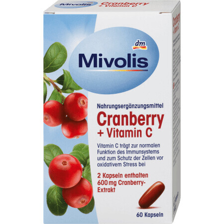 Mivolis Cranberry + Vitamin C Kapseln, 60 Stück