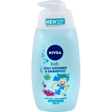 Nivea Kids 2in1 şampon pentru copii cu măr, 500 ml